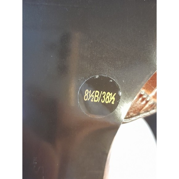 BCBG Girls Size 8.5 Azria Croc-Embossed Brown Leather Slingback Heels - Picture 13 of 13